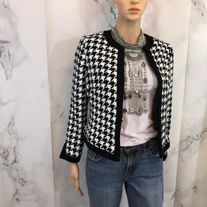 Isaac Mizrahi Houndstooth Print Jacket